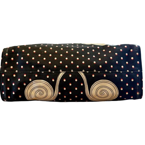 Loewe Paula's Ibiza Close to Paradise Black Polka Dot Canvas Leather Tote Bag - Picture 10 of 16